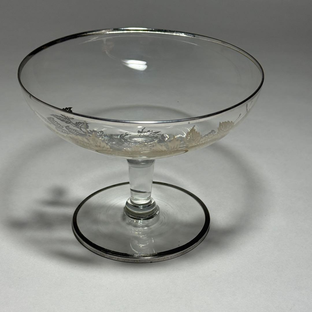 ◇シルバーオーバーレイ シャンパングラス 径14cm 1930〜1940年代
