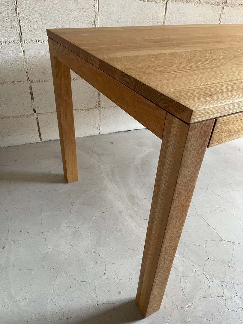 美品　無印良品　MUJI ダイニングテーブル　180 オーク無垢材　引出し付