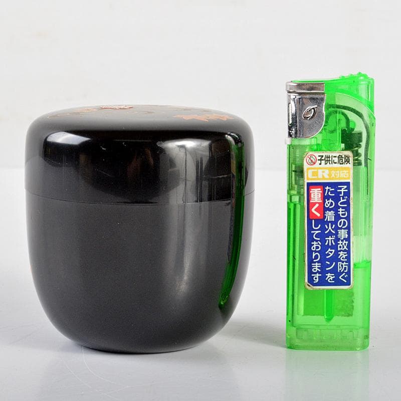 茶道具　輪島塗　米本匠伯作　竜田川蒔絵　中棗　共箱　V　R5283