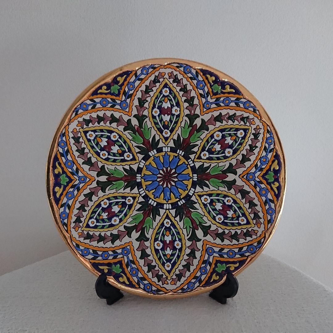 金高騰中】PAIN スペインSEVILLA セビリア焼24k 金彩 飾皿3枚組