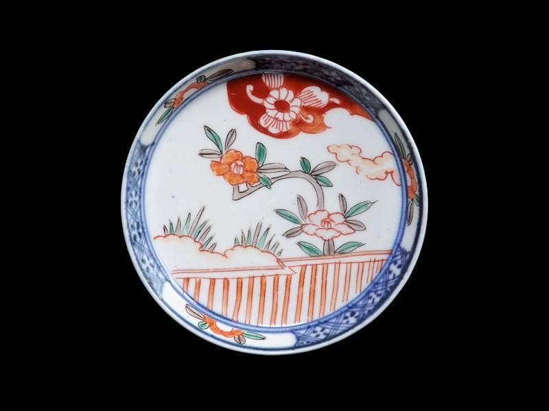 古伊万里 色絵 垣根に椿の図 4寸皿 5枚 F018AS-fbrn - メルカリ