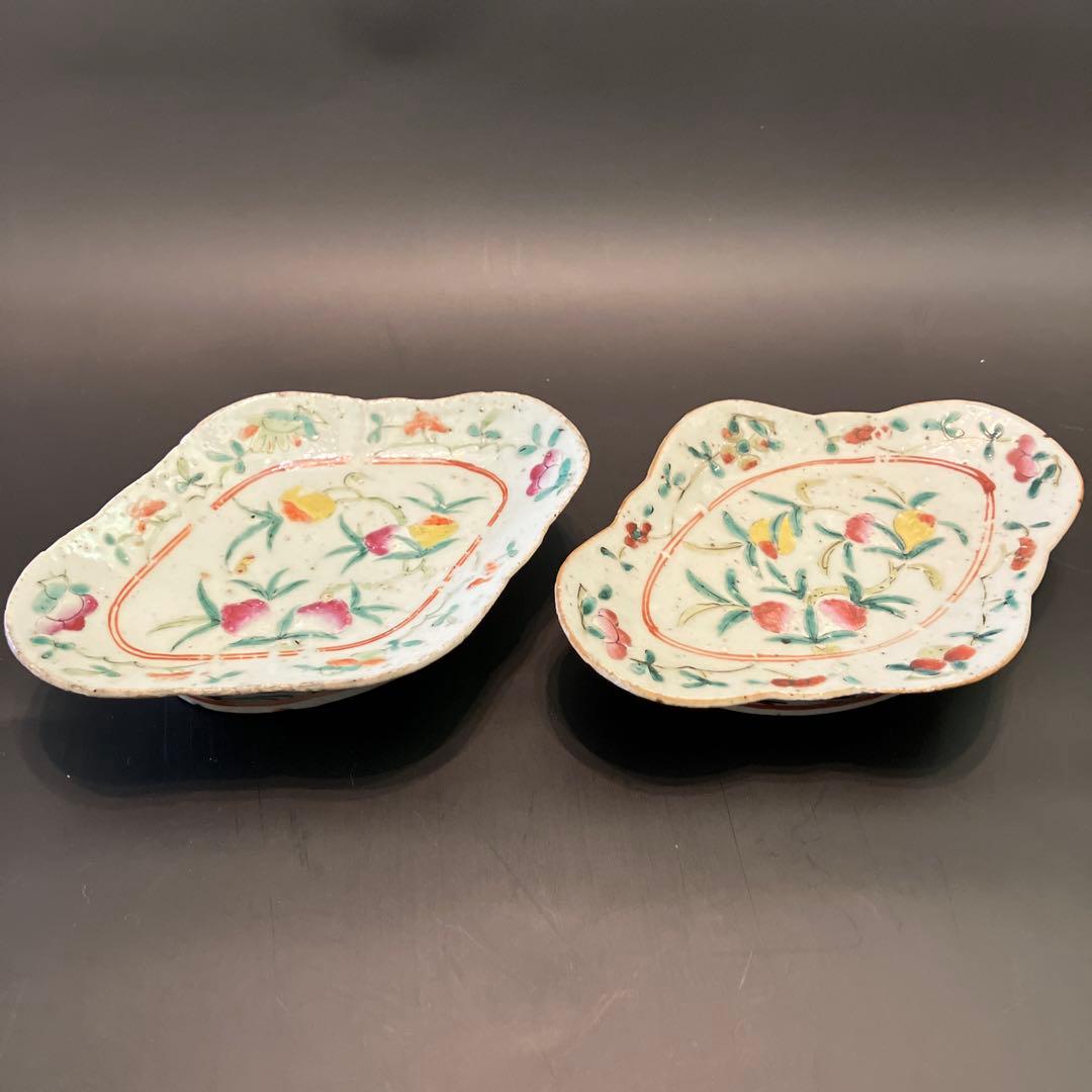 尾形乾山扇面大皿木箱付最大幅約31.5㎝東Y7-0204③トヒサ