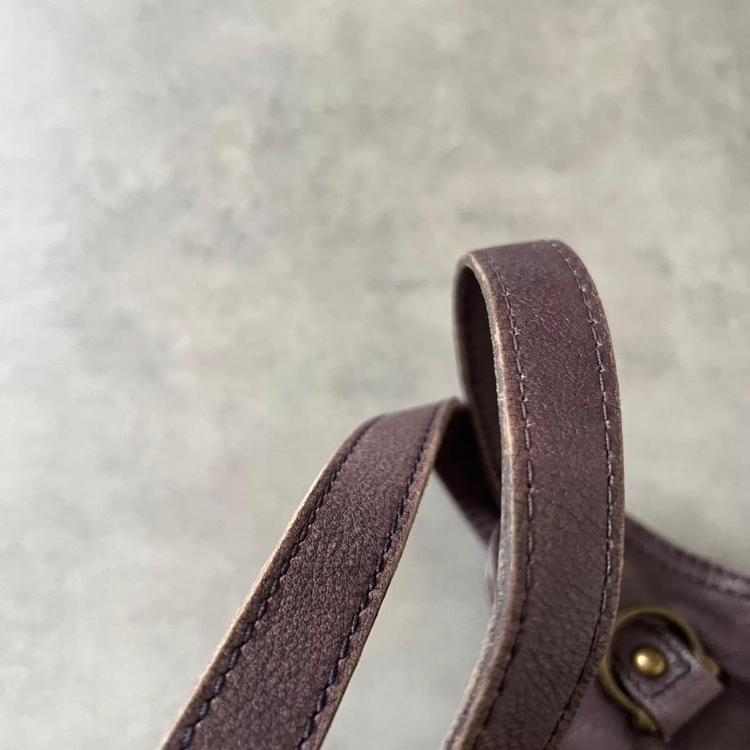 【美品】 アナスイ バタフライ レザー ハンド バッグ ANASUI パープル