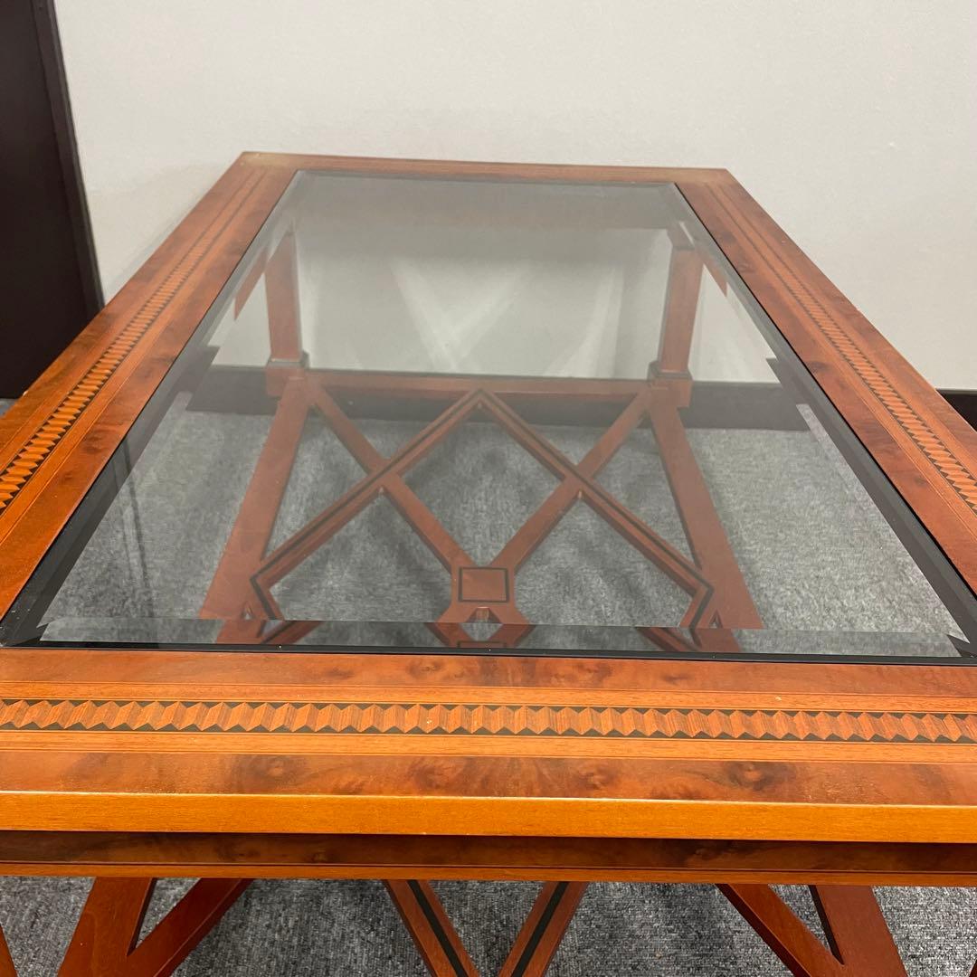 手渡し希望】アンティーク ガラステーブル ローテーブル 輸入家具