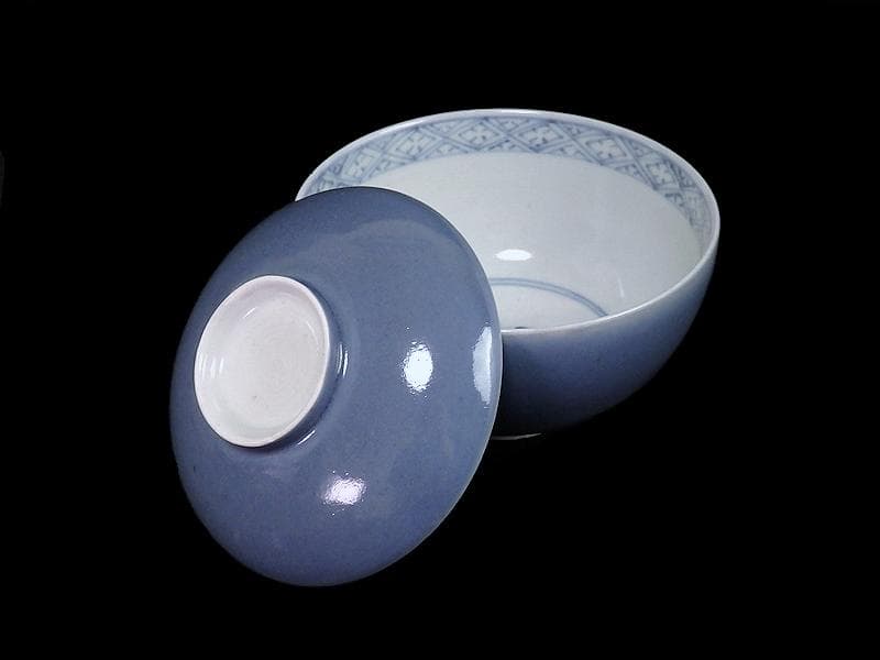 古伊万里 薄瑠璃 蓋茶碗 江戸期 E380AS-CHs