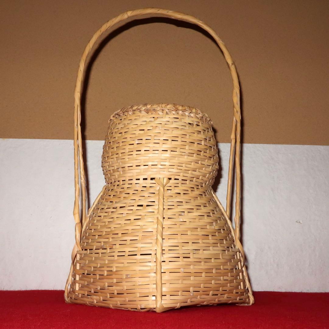 茶道具】轡昭竹斎作 有馬手付籠花入