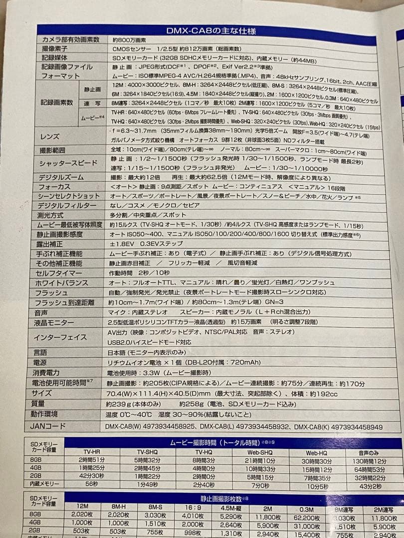 SANYO防水デジタルムービーカメラ　Xacti ザクティ　DMX-CA8