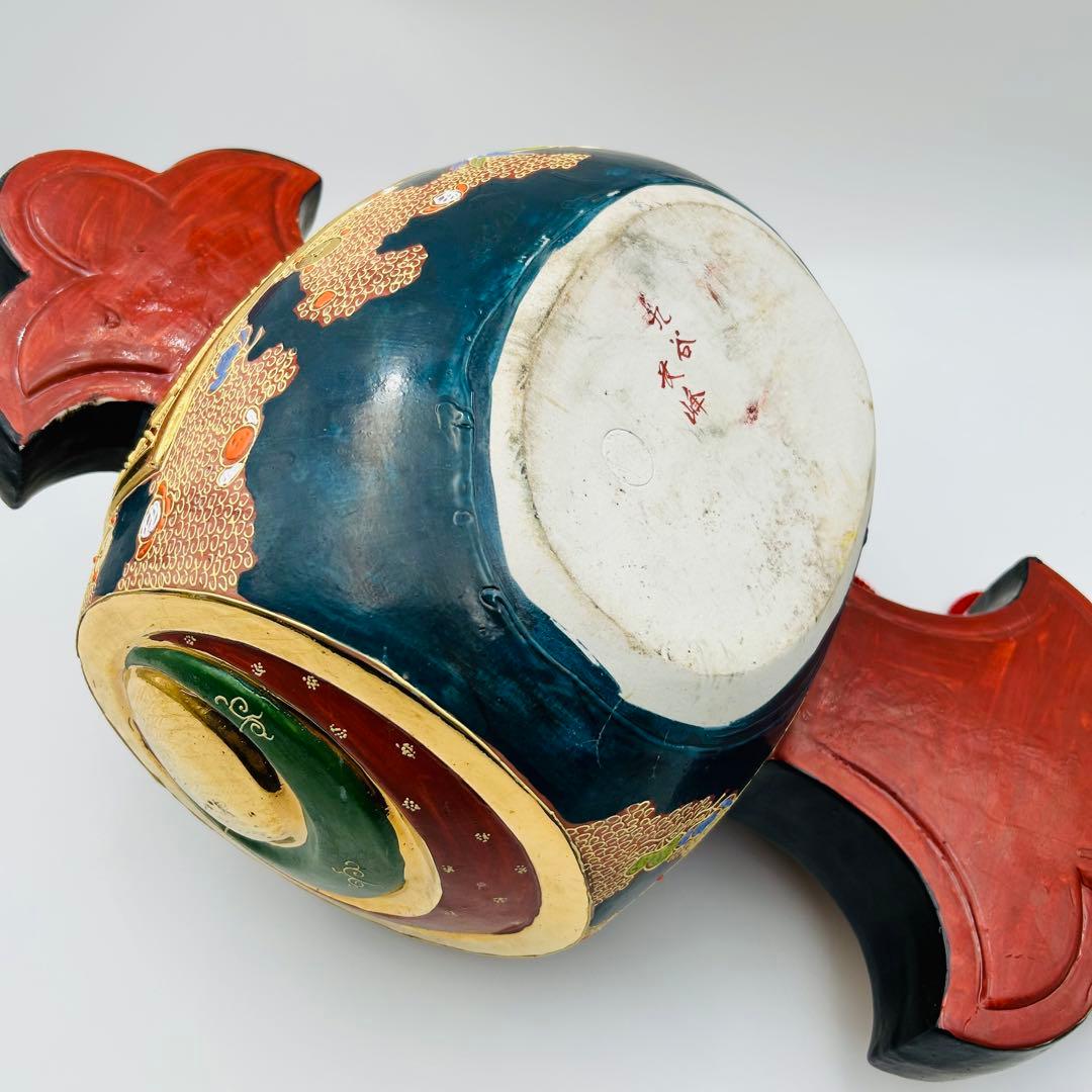 九谷焼 打ち出の小槌 縁起物 色絵 金彩 派手 正月飾り物 開運 金運 招福】