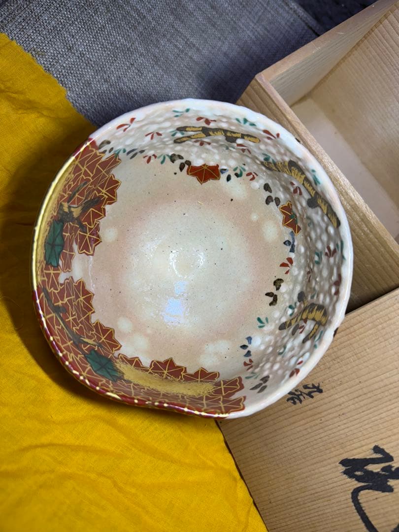 骨董 雲錦大茶碗 茶道具 煎茶道具 抹茶道具 抹茶碗 茶器 共箱
