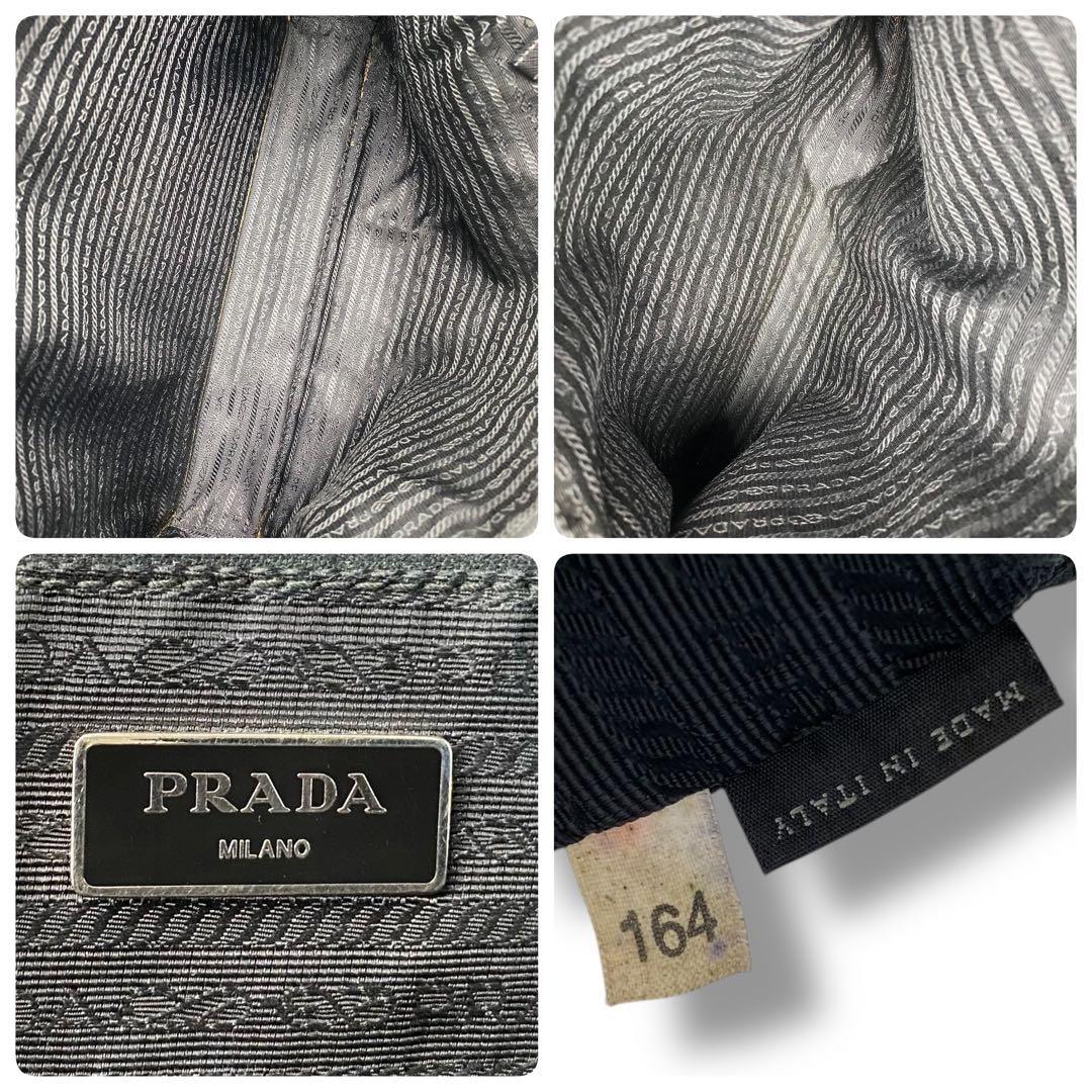 良品 プラダ PRADA ロゴ サフィアーノ レザー ビジネス バッグ A4 黒
