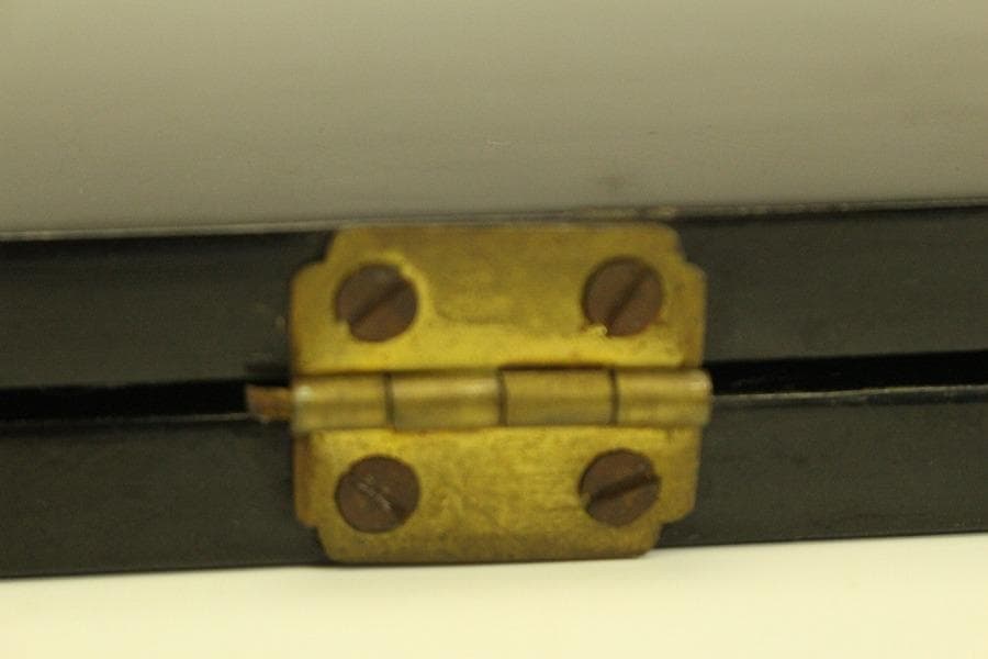 螺鈿 釣り人物 風景 飾 二枚折 置物(A973)