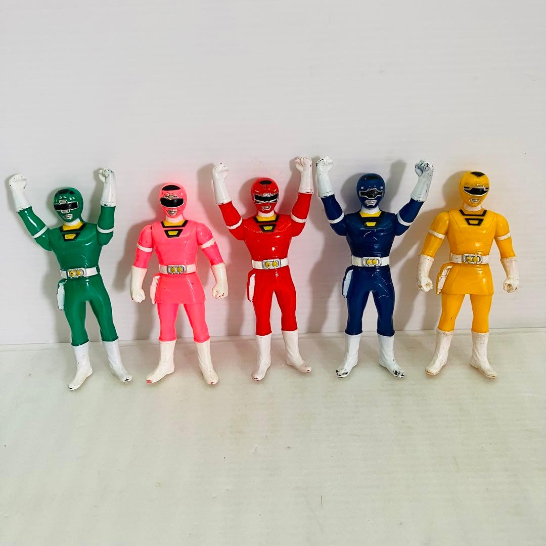 当時物／レア 激走戦隊カーレンジャー ソフビフィギュア 5体セット ③
