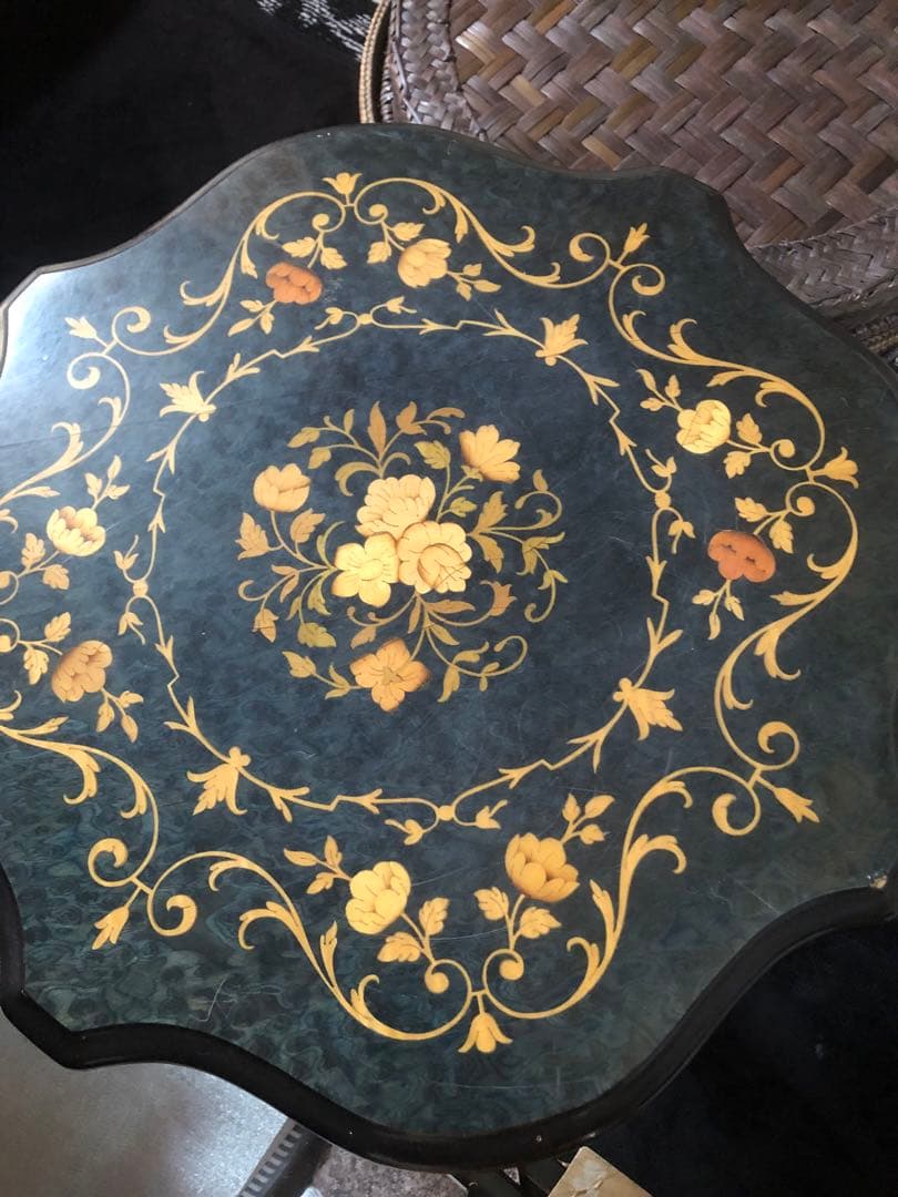 高級♦️象嵌 イタリア ヴィンテージ テーブル♦️トライポッドレッグ