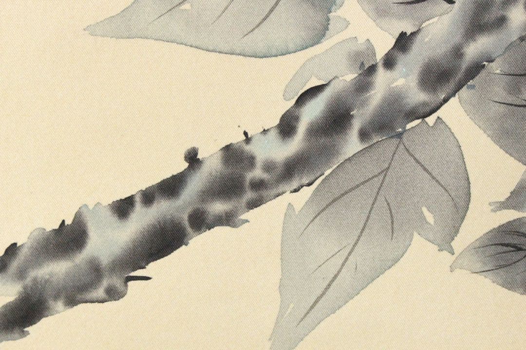 No5207 掛軸 稲垣伯堂 牡丹図 着色絹本 日本画 古画 古美術 送料