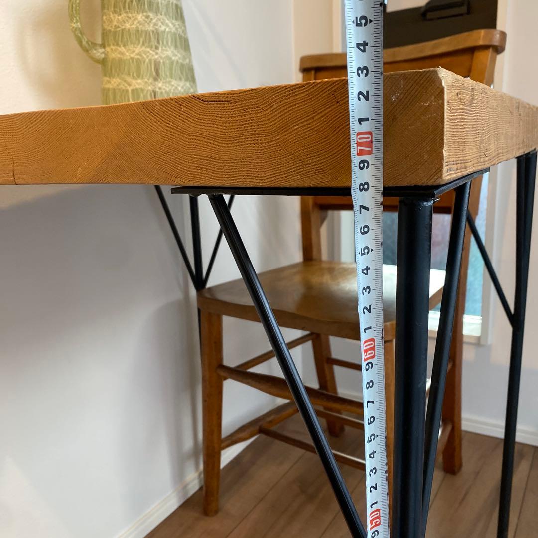 ‼️更に値下‼️お早めに★アンティーク古材テーブルアイアン脚カフェテーブル