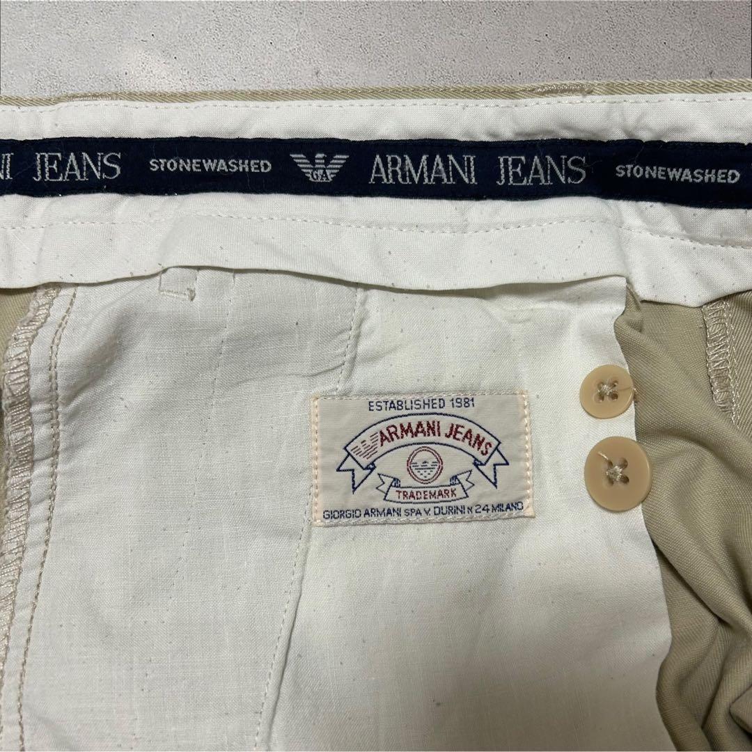 ARMANI JEANS 90s2タックチノショートパンツベージュチノパンワイド