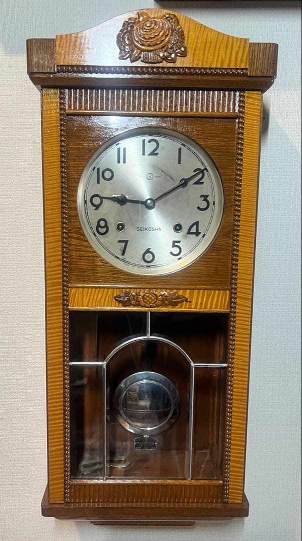 精工舎振り子時計ゼンマイ掛け時計柱時計ボンボン時計古時計