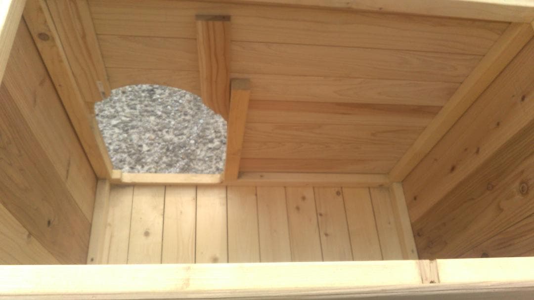 犬小屋 手作り ヒノキ使用 愛犬が一度も入りません 上部フタ取り外し可