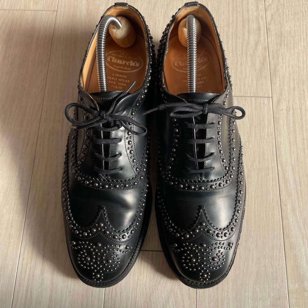 美品 church’sチャーチ burwood バーウッド スタッズ 27.5