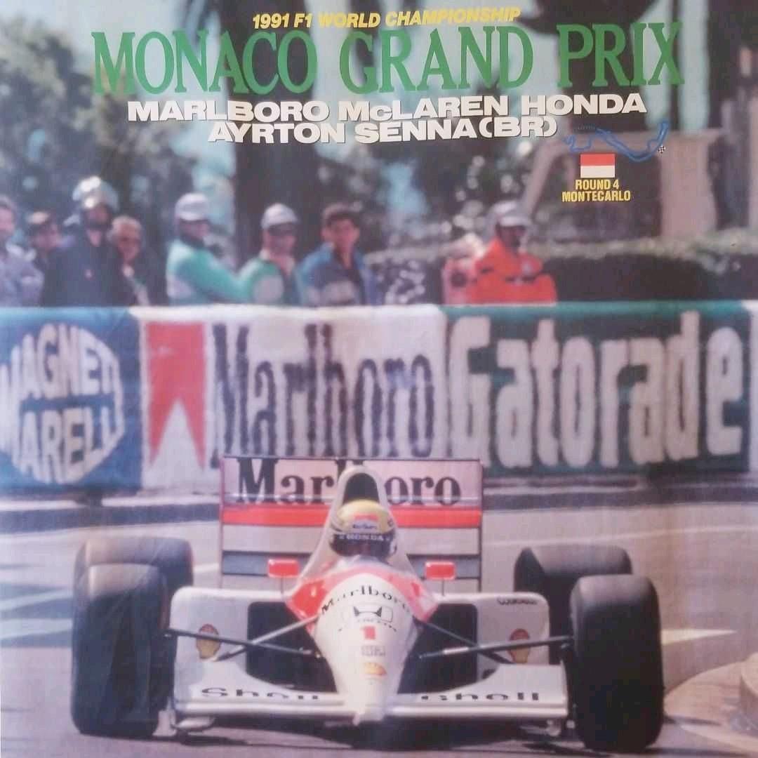 【プレミア品・美品】アイルトンセナ タペストリー 1991モナコGP