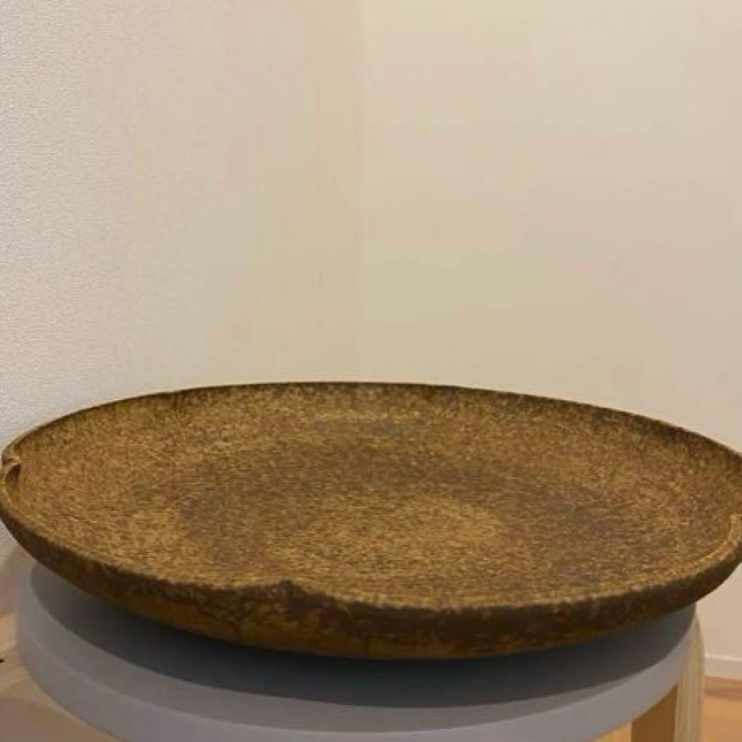 未使用品 萩伊羅保線文字鉢 野坂康起造 共箱 布