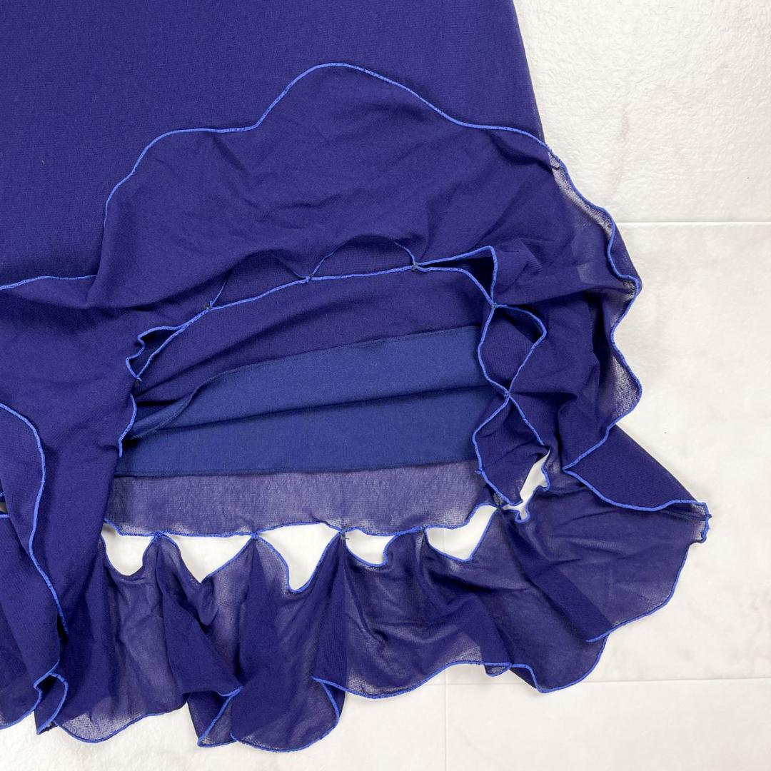 VIVIENNE TAM 裾シアーデザインスカート 紫 サイズXS*FD866