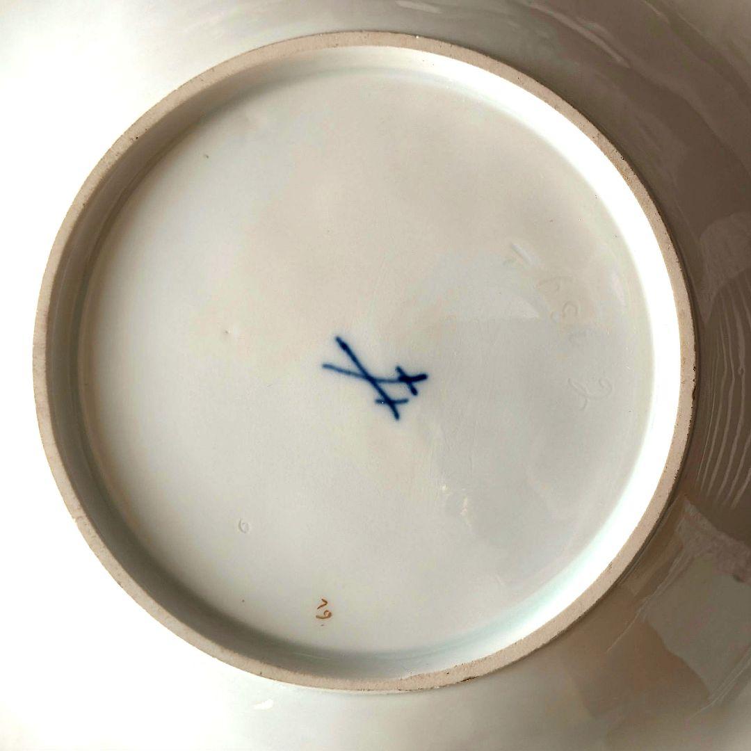 Meissen 27.5cm飾り皿 スクラッチなし一級品 散らし小花 金彩