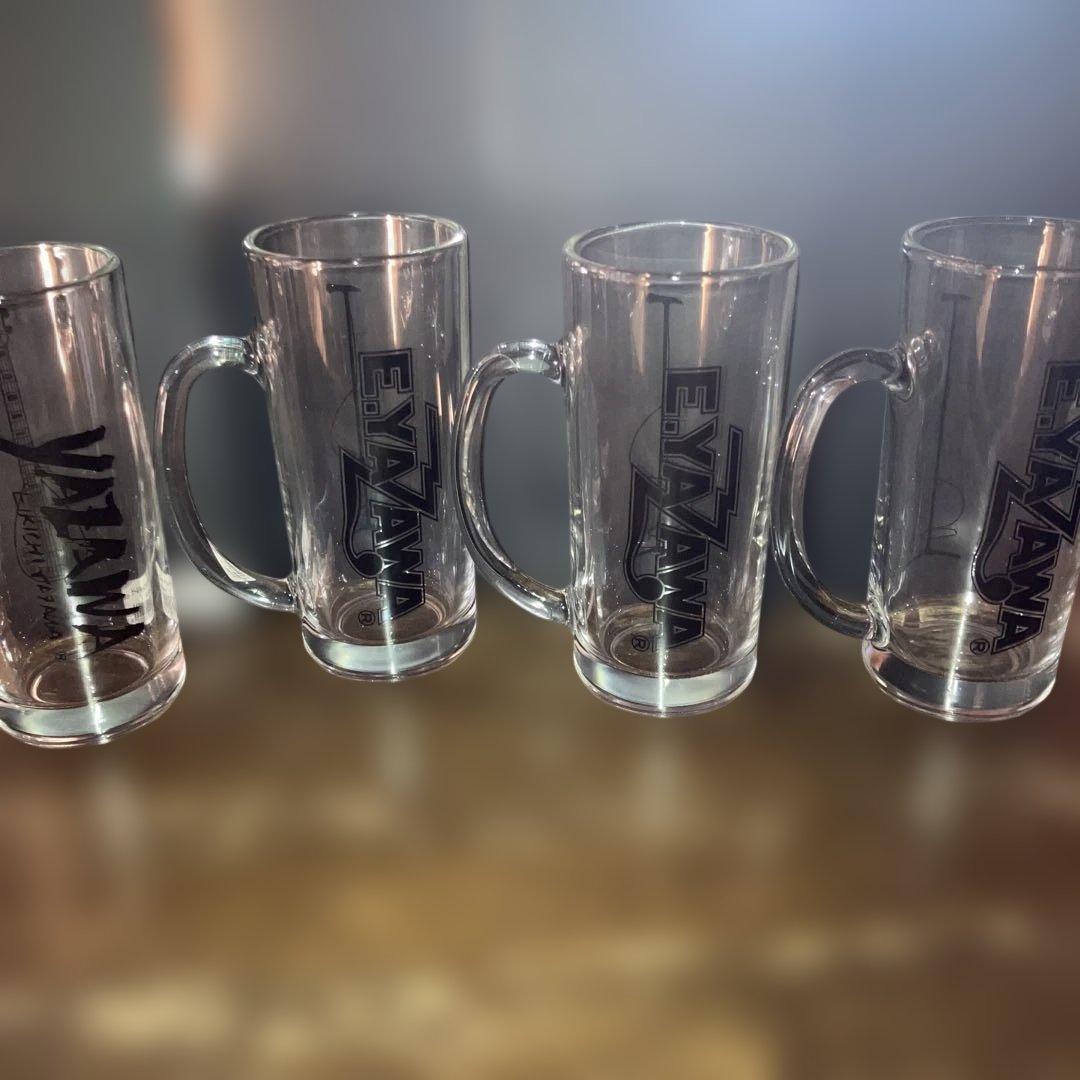 矢沢永吉　ビールジョッキ　ビワベース　フデ1 ロゴ3