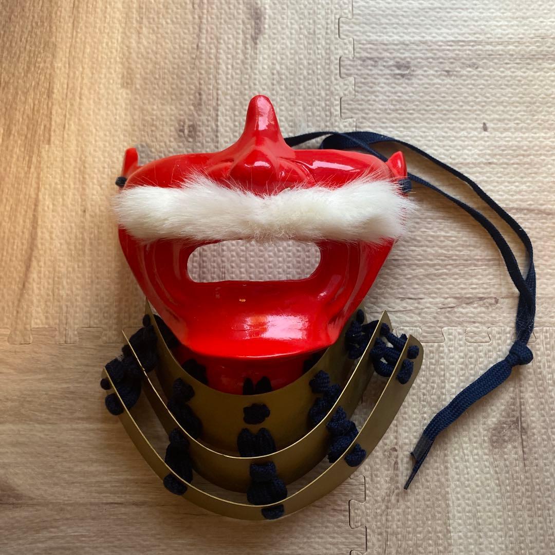 【着用可能】手作り面頬　武具　鎧兜　甲冑　等身大　半頬　ハンドメイド　軽量　お面