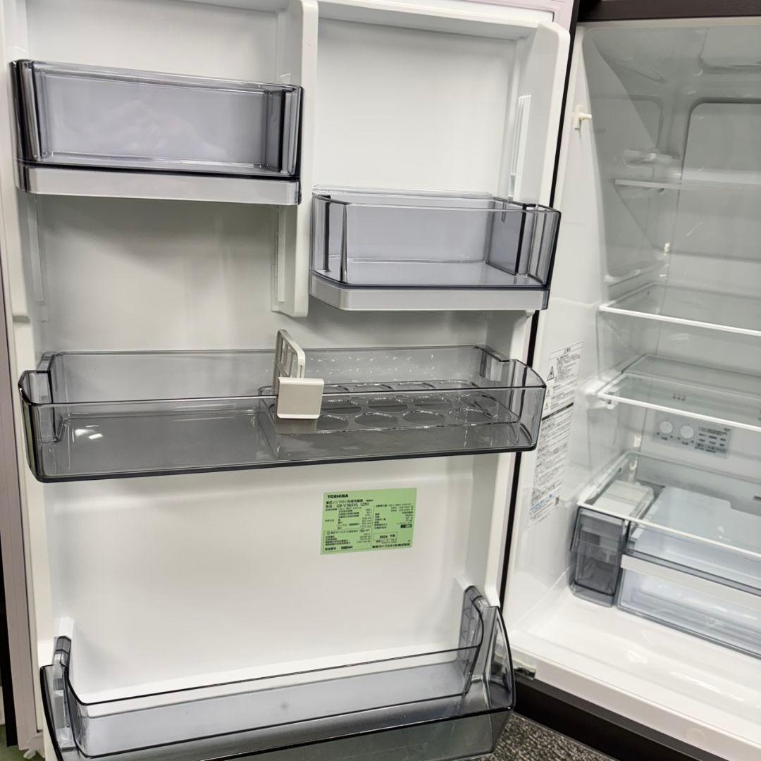 540東芝2024年製 大型冷蔵庫 ガラス割れあり 完動品 300L強 自動製氷