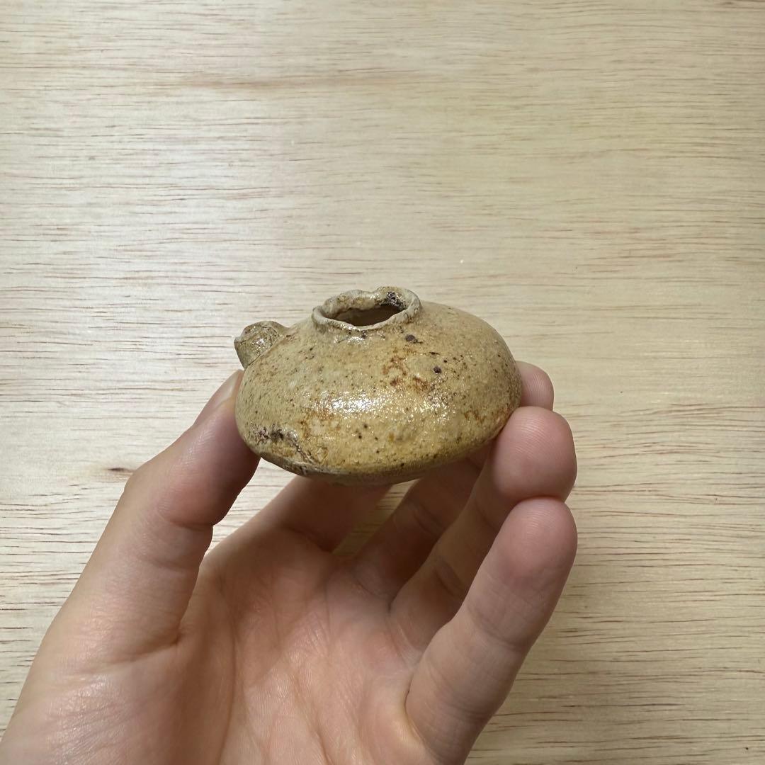 古瀬戸 水滴 灰釉 室町時代 茶入 茶道具 黄瀬戸 油揚手 古美術 骨董