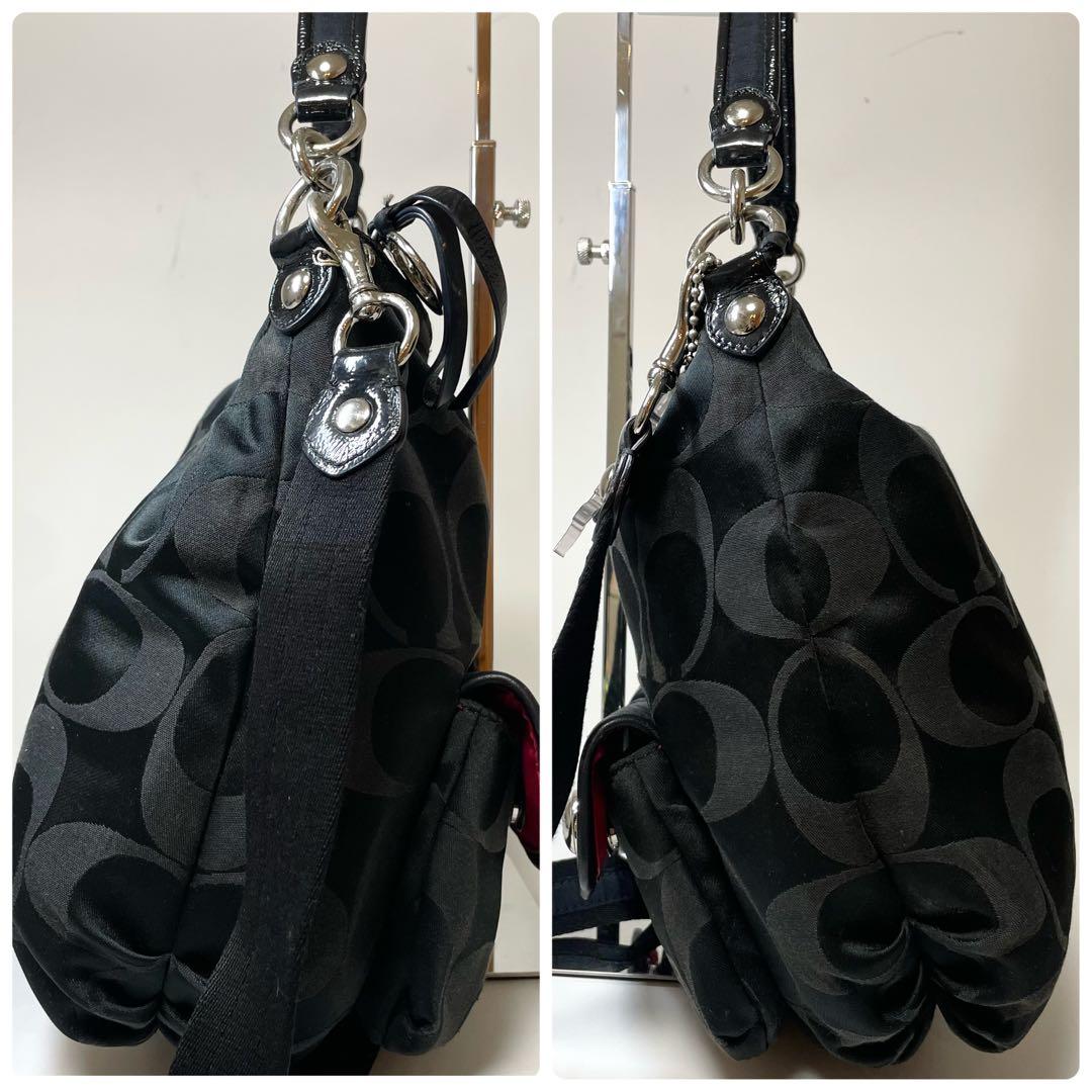 美品✨COACH ショルダーバッグ poppy 2way 大容量 黒 y2k
