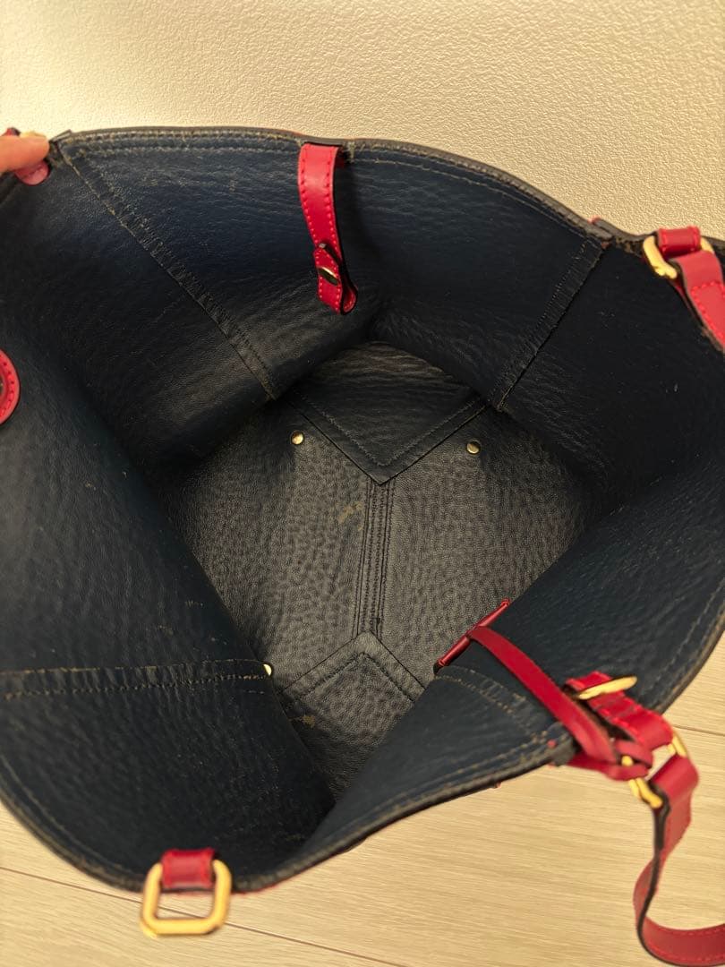 Burberry ネイビー レッド トートバッグ