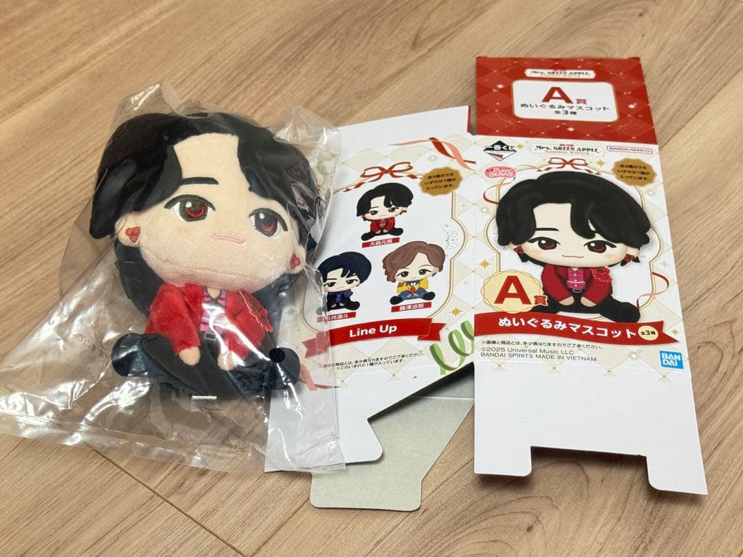 一番くじ Mrs. GREEN APPLE ぬいぐるみマスコット A賞　大森元貴 Mrs. GREEN APPLE ミセス 一番くじ A賞大森 元貴 ぬいぐるみ - メルカリ