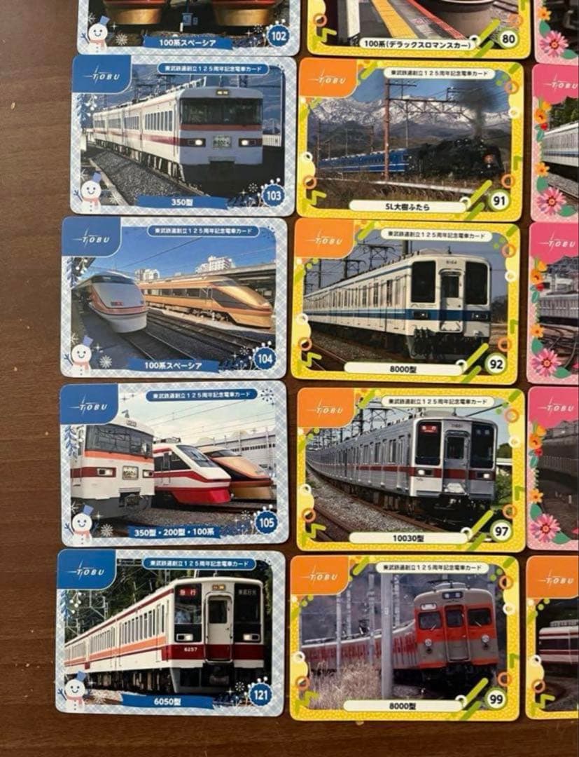 鉄道カード 電車カード 東武鉄道125周年記念 バラ売り
