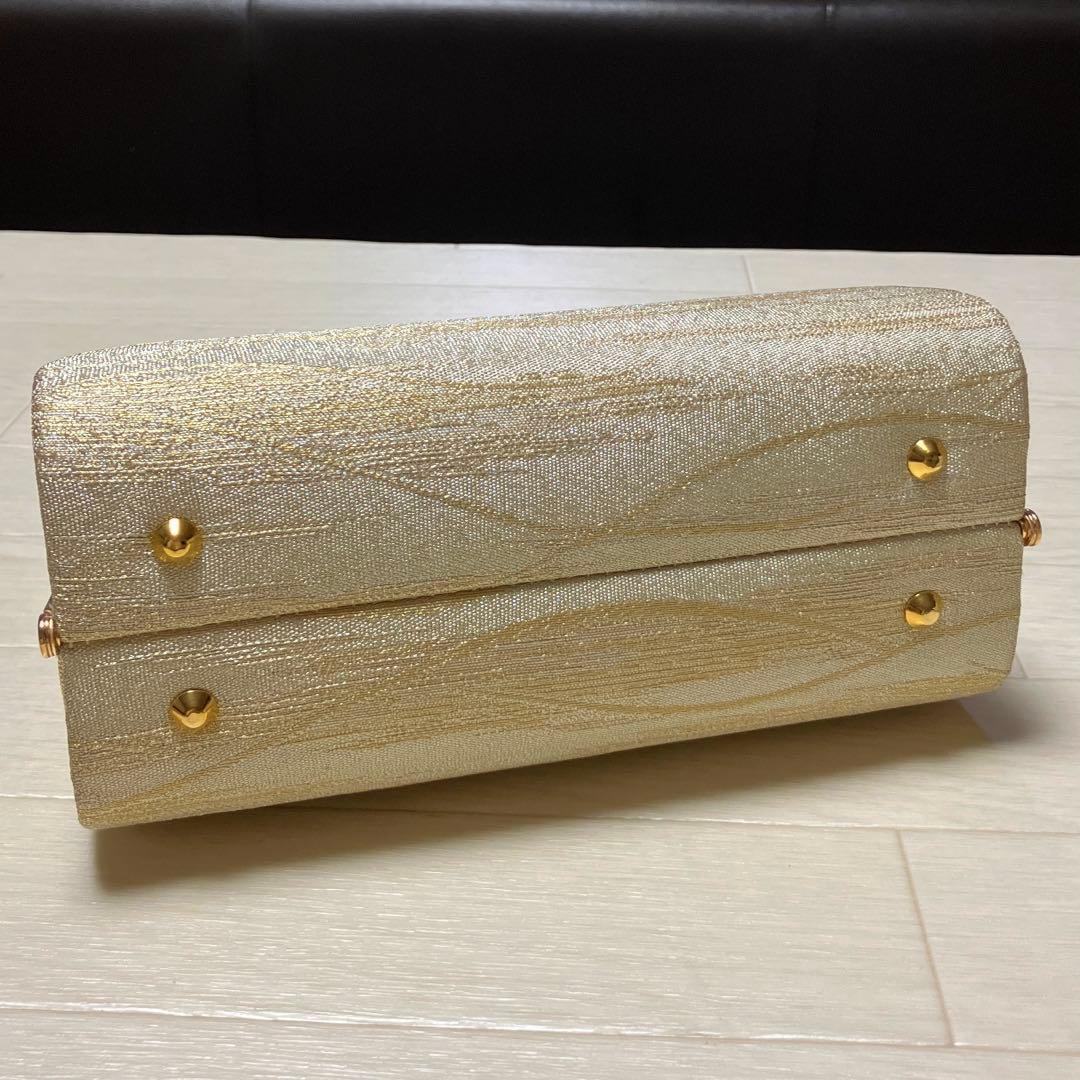 《未使用》和装バッグ　ハンドバッグ　帯地　ゴールド