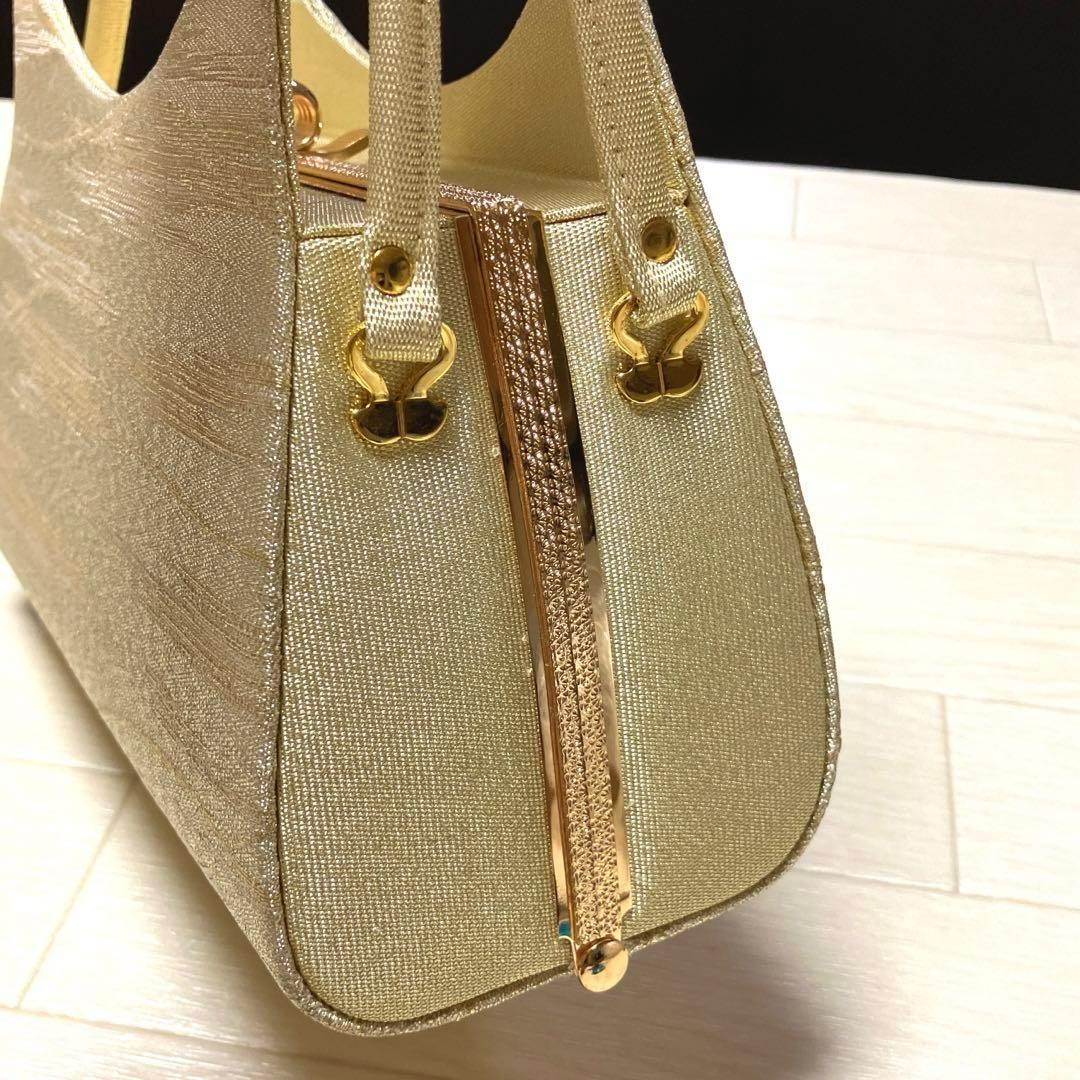 《未使用》和装バッグ　ハンドバッグ　帯地　ゴールド