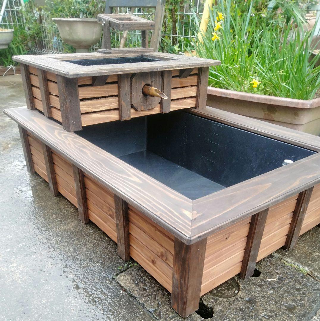 2段トロ舟60 濾過槽付 ビオトープ 太陽光モーター