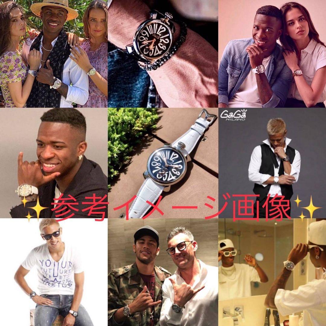 正規未使用品 ガガミラノ 48mm用 白 レザーベルト マヌアーレ クロノグラフ