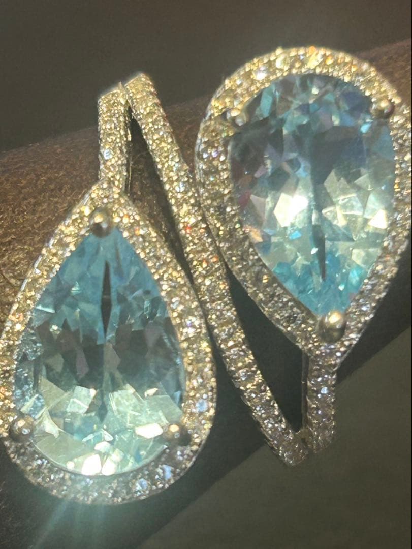 ハートちゃん❣️天然ブルートパーズデザインリング16 18号