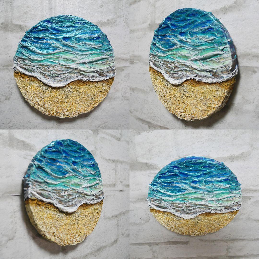 油絵 油彩 油彩画 絵 絵画 円形【丸い海】