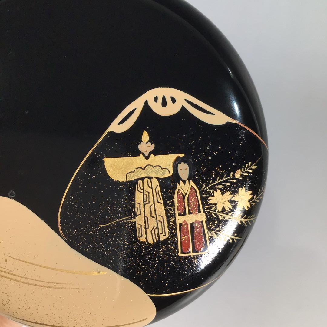 N998棗『中出松峰作』『黒漆内朱』『貝合立雛蒔絵』『中棗』共箱茶道具