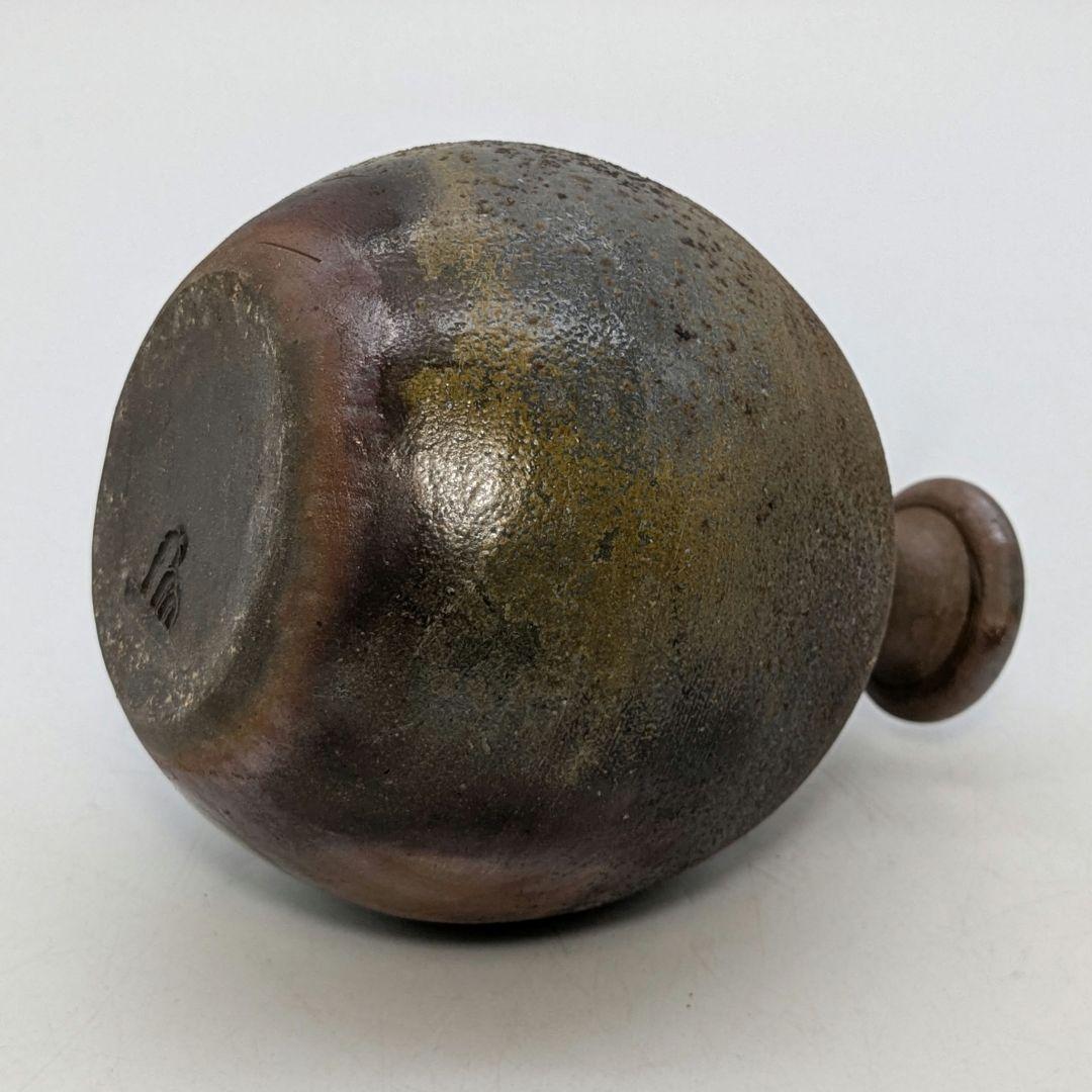 行吉学 備前焼 ゴマ窯変徳利 共箱共布栞 とっくり 酒器 食器 一輪挿し花入