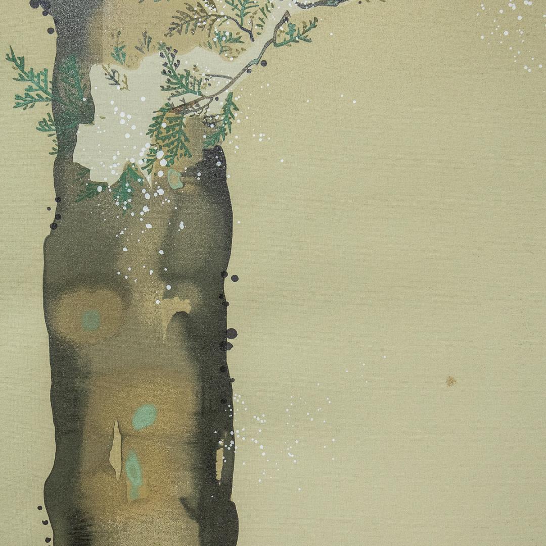 掛軸-1193　酒井抱一　檜に啄木鳥図　十二ケ月花鳥図　限定480部の209番