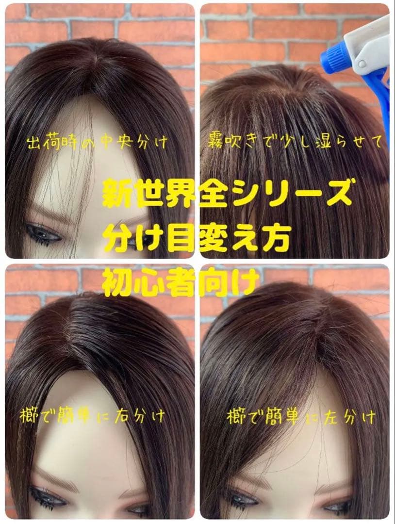 2025新世界　人毛100%　ウィッグ　フルウィッグ　ブラック　医療ウィッグ