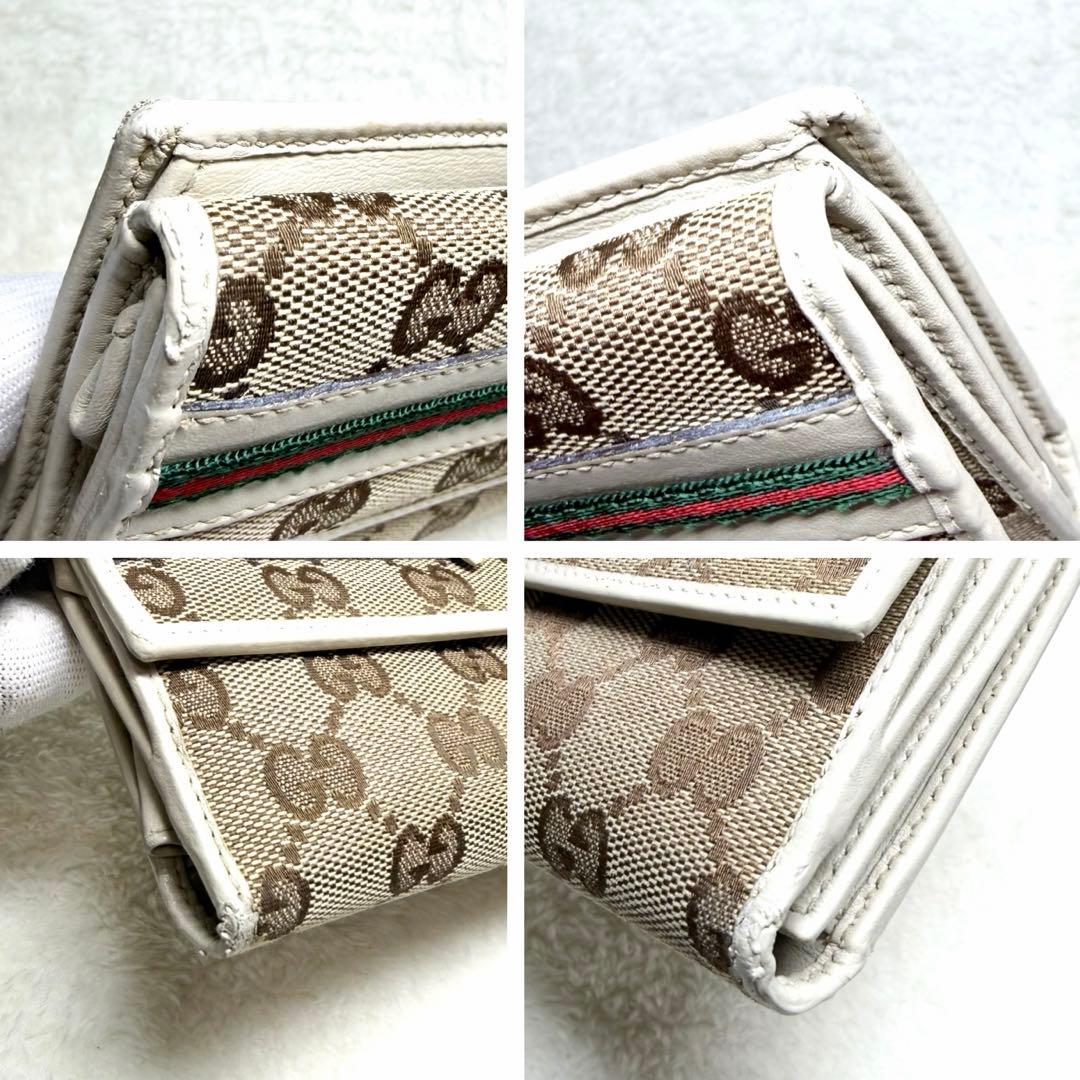 良品 GUCCI グッチ GG 長財布 リボン シェリーライン 箱付 キャンバス