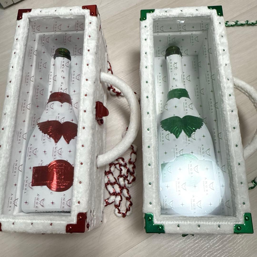 エンジェルシャンパンクリスマスホリデー限定 空き瓶 空箱 チェーン鍵
