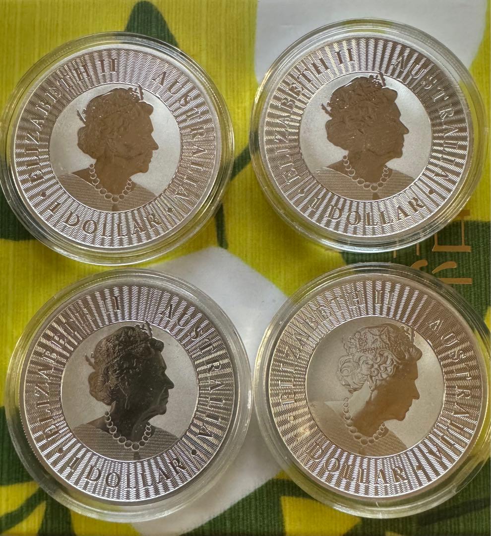 オーストラリア カンガルー銀貨 4枚セット 25枚セット - 2025年