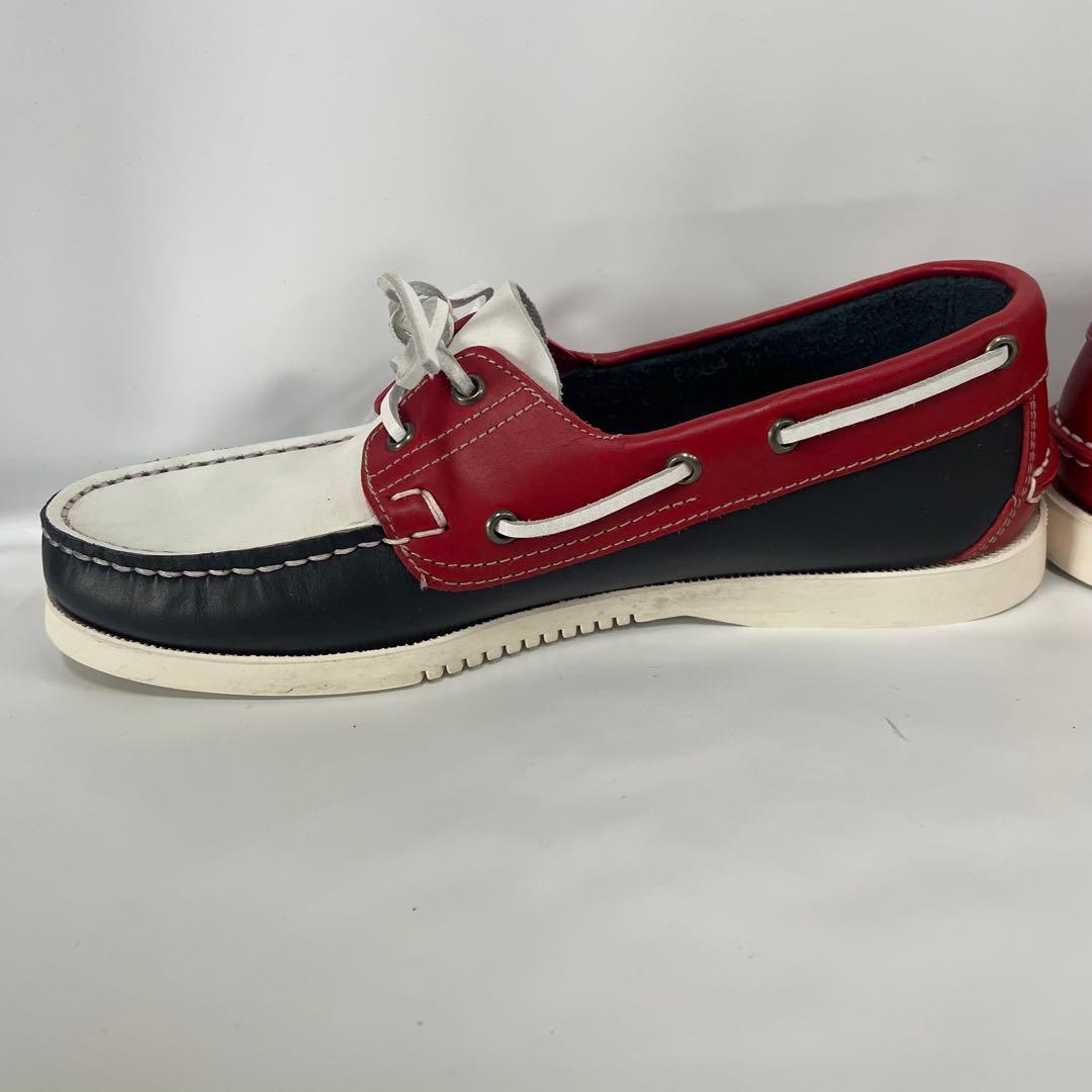 パラブーツ 0504 デッキシューズ トリコロール　レザー