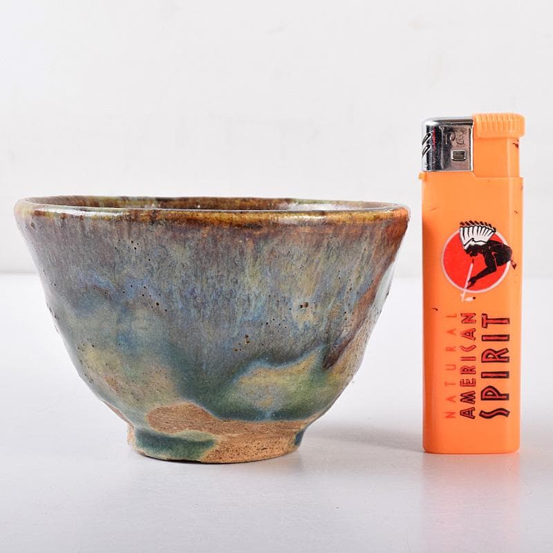 瀬戸焼 古瀬戸 窯変 海鼠釉 ぐい呑 酒盃 書付時代箱 V R7768